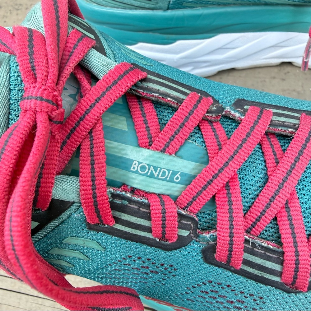 Hoka One One Bondi 6 running shoes in Canton green blue teal slate size 8.5 - Picture 14 of 16
